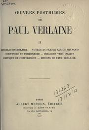 Oeuvres posthumes by Paul Verlaine