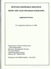 Cover of: Montana renewable resource development grant and loan program guidelines: application forms