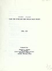 Cover of: Work plan, Clark Fork River/Lake Pend Oreille basin project