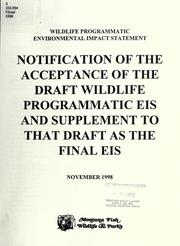 Cover of: Wildlife programmatic environmental impact statement by Montana. Dept. of Fish, Wildlife, and Parks.