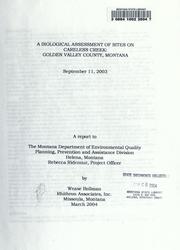 Cover of: biological assessment of sites on Careless Creek, Golden Valley County, Montana: September 11, 2003