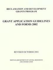 Cover of: Reclamation and development grants program: grant application guidelines.
