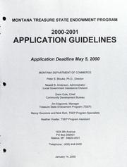 Cover of: Montana Treasure State Endowment Program: application guidelines