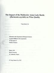 Cover of: impact of the Multicolor Asian Lady Beetle (Harmonia axyridis) on wine quality