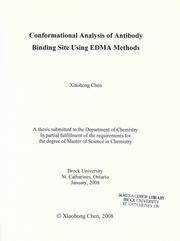 Conformational analysis of antibody binding site using EDMA methods by Xiaohong Chen