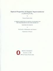 Cover of: Optical properties of organic superconductor K-(BETS)2FeBr4