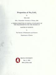 Cover of: Properties of NaxCoO2 by Helia Jalili