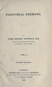 Cover of: Parochial sermons. by John Henry Newman