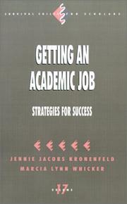 Cover of: Getting an Academic Job | Jennie Jacobs Kronenfeld