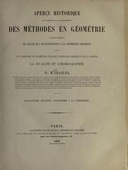 Cover of: Aperçu historique sur l'origine et le développement des méthodes en géométrie by Michel Chasles