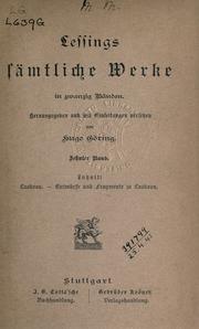 Cover of: Sämtliche Werke by Gotthold Ephraim Lessing