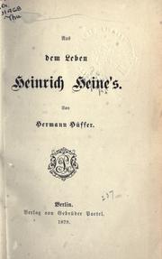 Cover of: Aus dem Leben Heinrich Heine's.