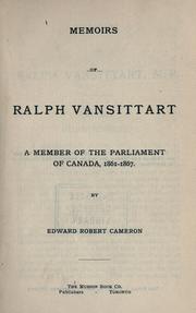 Cover of: Memoirs of Ralph Vansittart by Edward Robert Cameron, Edward Robert Cameron