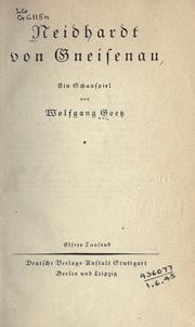 Cover of: Neidhardt von Gneisenau: ein Schauspiel.