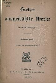 Cover of: Ausgewählte Werke in Zwölf Bänden. by Johann Wolfgang von Goethe