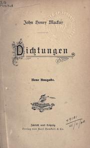 Cover of: Dichtungen. by John Henry Mackay