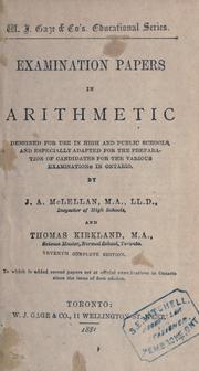 Cover of: Examination papers in arithmetic by J. A. McLellan, J. A. McLellan