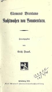Cover of: Nachtwachen von Bonaventura