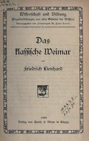 Cover of: klassische Weimar.