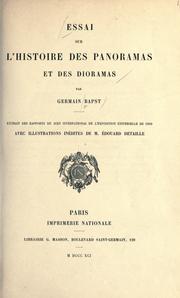 Cover of: Essai sur l'histoire des panoramamas et des dioramas by Germain Bapst