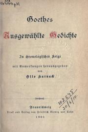 Cover of: Ausgewählte Gedichte by Johann Wolfgang von Goethe