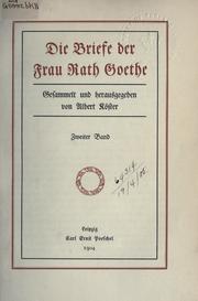 Cover of: Briefe by Catharina Elisabeth Goethe