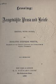 Cover of: Ausgewählte Prosa und Briefe by Gotthold Ephraim Lessing