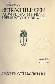 Cover of: Betrachtungen über Kunst: Gott u. die Welt.