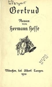 Cover of: Gertrud by Hermann Hesse