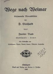 Cover of: Wege nach Weimar by Friedrich Lienhard