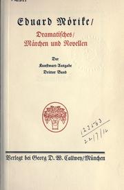 Cover of: Werke by Eduard Mörike