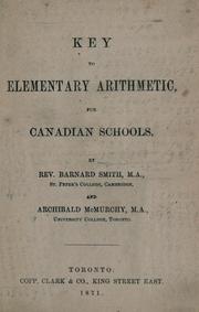 Cover of: Key to elementary arithmetic for Canadian schools