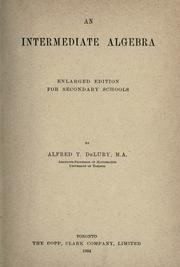 Cover of: Intermediate algebra by Alfred T. DeLury