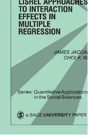 Cover of: LISREL approaches to interaction effects in multiple regression