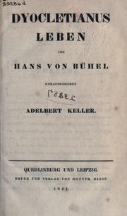 Cover of: Dyocletianus Leben by Hans von Bühel