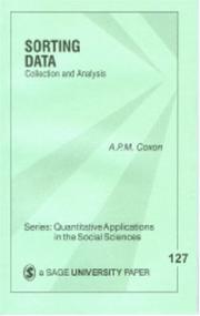 Cover of: Sorting Data by A . P M Coxon