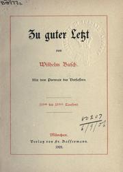 Cover of: Zu guter Letzt: Gedichte.