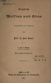 Cover of: Messias und Oden by Friedrich Gottlieb Klopstock