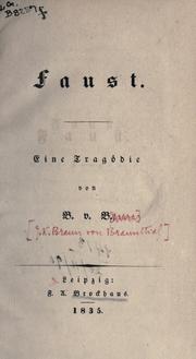 Cover of: Faust by Karl Johann Braun von Braunthal
