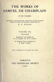 Cover of: The works of Samuel de Champlain by Samuel de Champlain