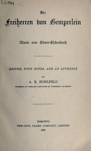 Cover of: Die Freiherren von Gemperlein