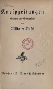 Cover of: Kneipzeitungen: Gedichte und Sinnsprüche.