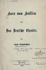 Cover of: Herr von Hülsen und das deutsche Theater.