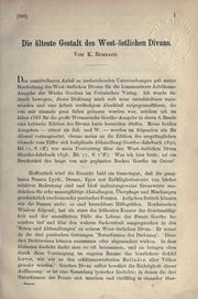 Cover of: Die älteste Gestalt des West-östlichen Divans. by Konrad Burdach