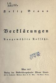 Cover of: Verklärungen: ausgewählte Aufsätze.