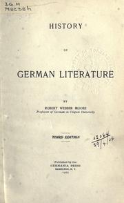 Cover of: History of German literature. by Robert Webber Moore