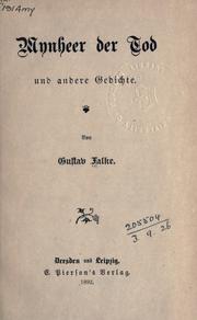 Cover of: Mynheer der Tod: und andere Gedichte.