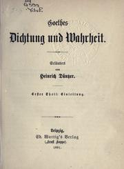 Cover of: Erläuterungen zu Goethes Werken. by Heinrich Düntzer