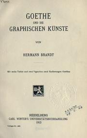 Cover of: Goethe und die graphischen Künste.