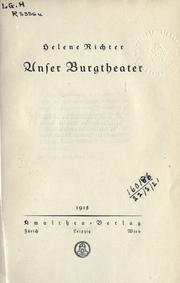 Cover of: Unser Burgtheater.